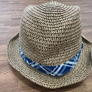 Stylish Brown Fedora with Blue Band size 2t-4t